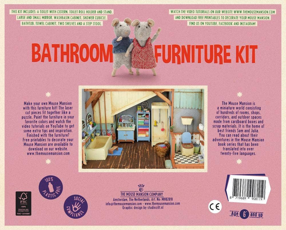 The Mouse Mansion Furniture Kit - Bathroom Sam & Julia UK Stockist