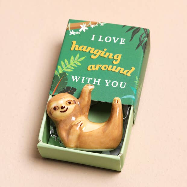 Lisa Angel Tiny Matchbox Ceramic Sloth Token at Bibelot Leek