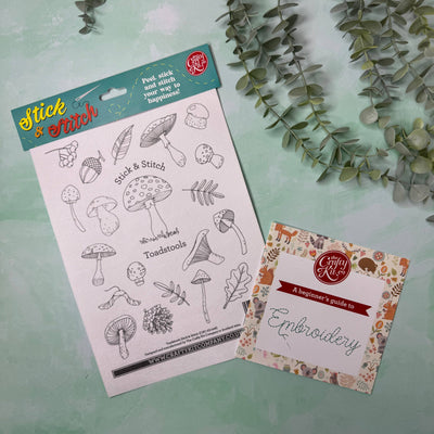 The Crafty Kit Toadstools Stick & Stitch Embroidery at Bibelot Leek