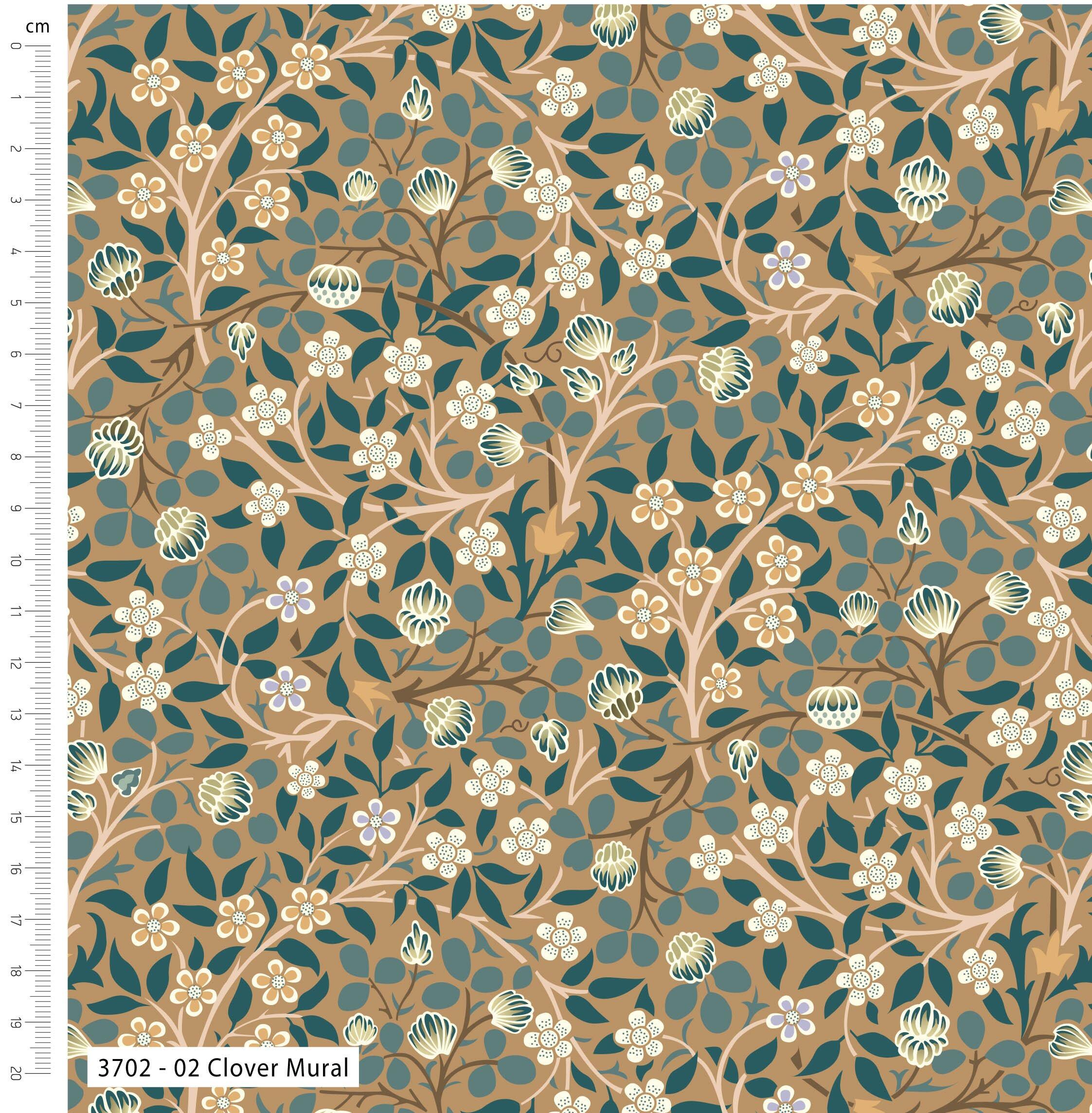 V&A William Kelmscott Garden - Clover Mural 3702-02 cotton fabric