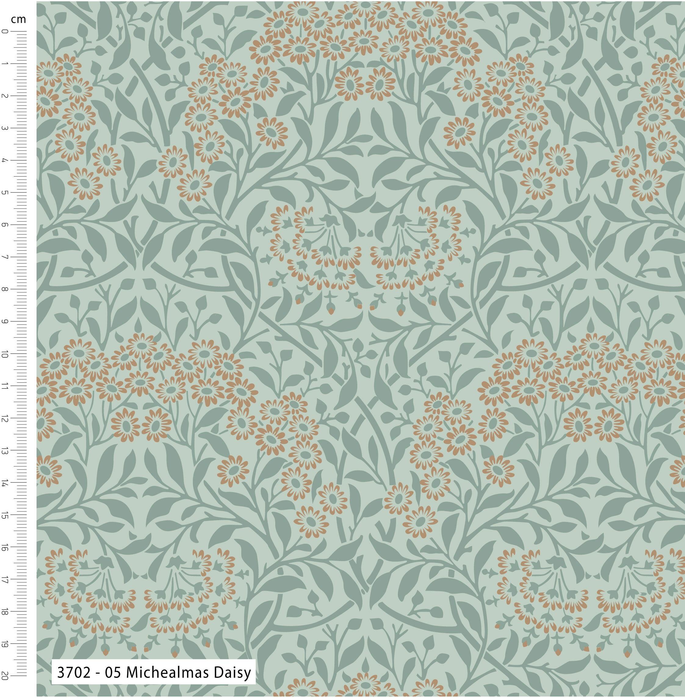 V&A William Kelmscott Garden - Michaelmas Daisy 3702-05 cotton fabric