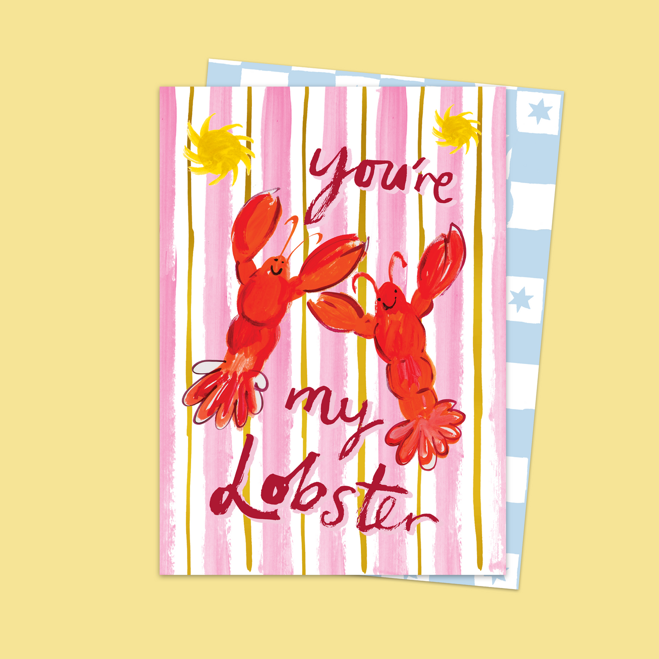 Eleanor Bowmer - You're My Lobster Stripe Card Bibelot Leek UK Stockist
