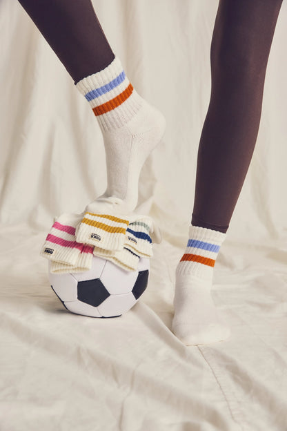 Roka Windsor Stripe Crew Socks for Women Bibelot Leek Staffordshire UK