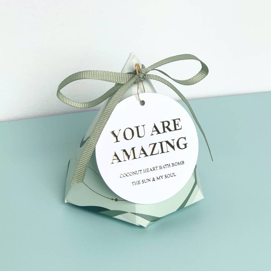 You Are Amazing Coconut Heart Shaped Bath Bomb