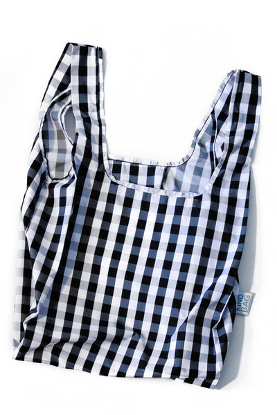 Kind Bags Gingham Black & White | Medium Reusable Tote Bag