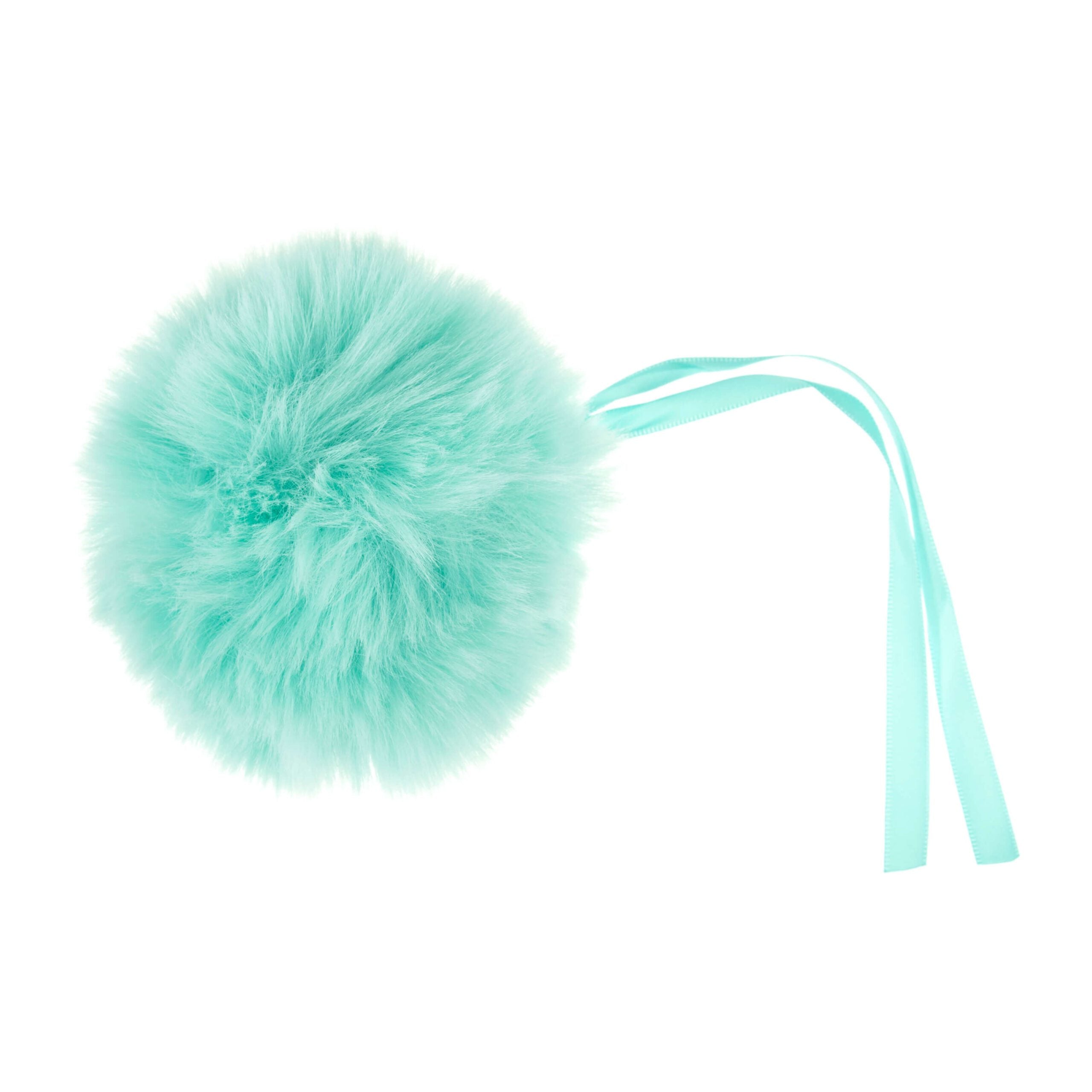 Faux Fur Turquoise Pom Pom: Large image 0