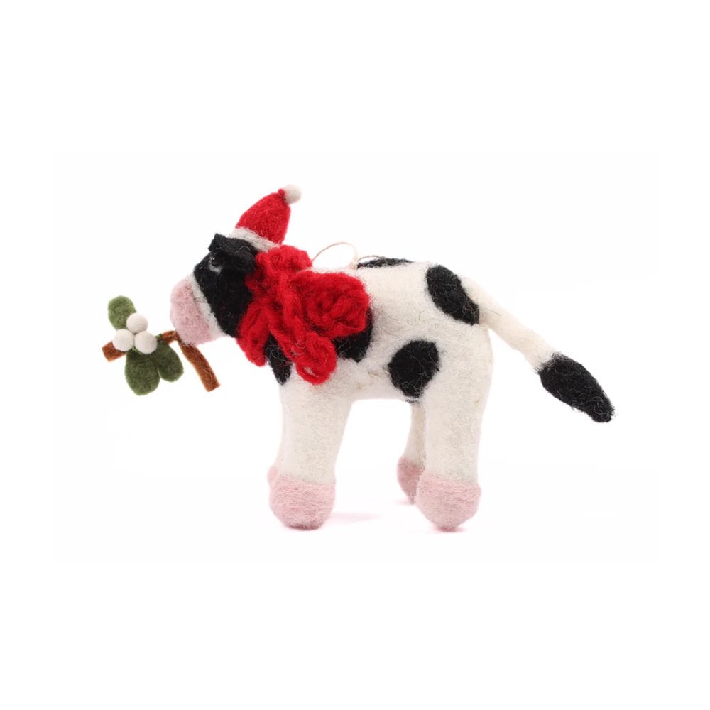 Amica Christmas Calf with Mistletoe Felt Decoration at Bibelot Leek UK Stockist