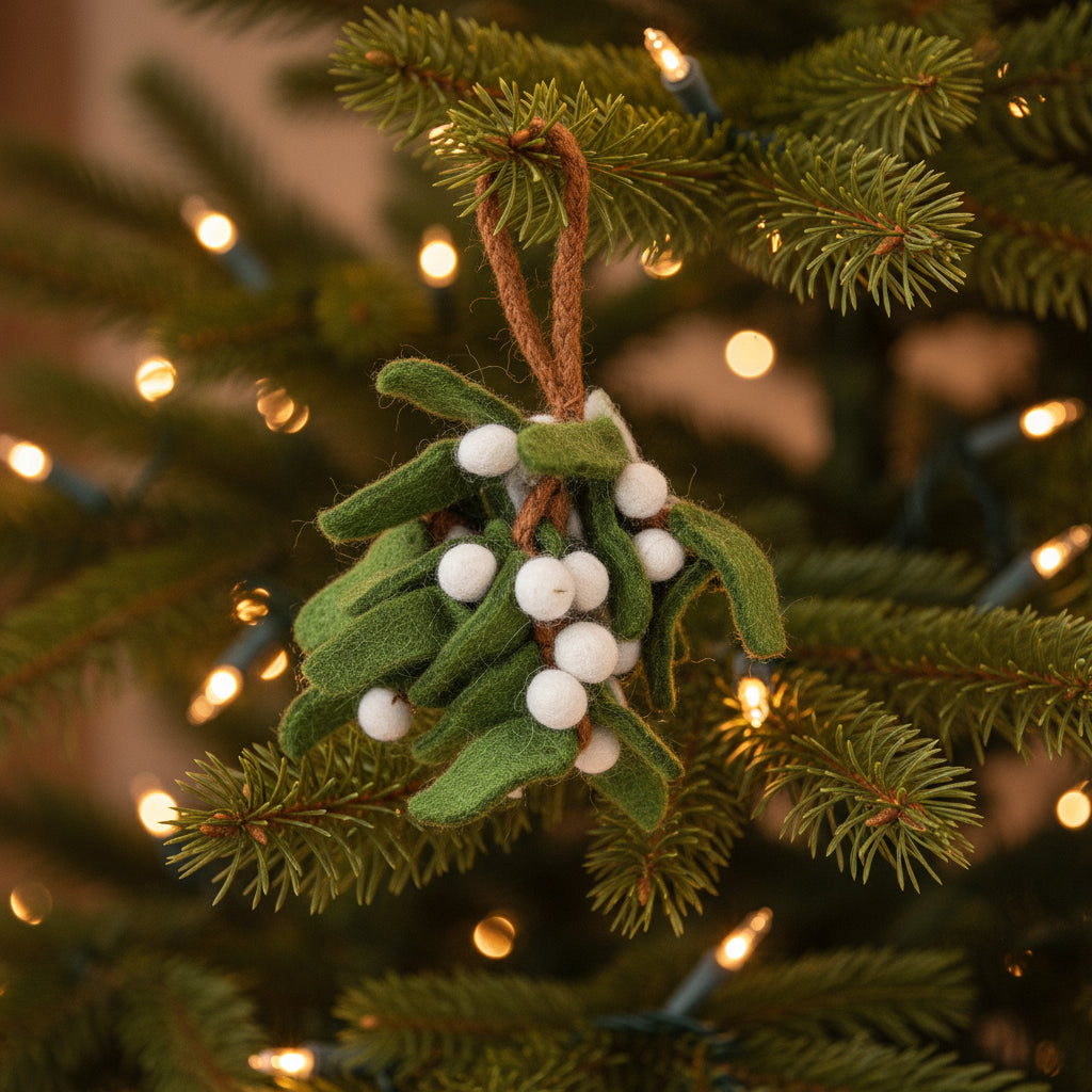 Amica Felt fair trade Christmas Mistletoe Sprig Decoration