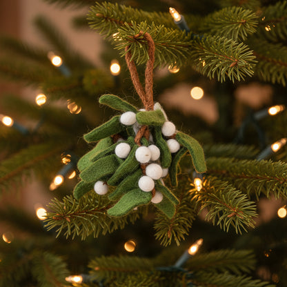 Amica Felt fair trade Christmas Mistletoe Sprig Decoration