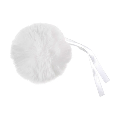 Faux Fur White Pom Pom: Large image 0