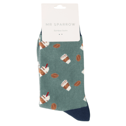 Mr Sparrow Takeaway Coffee Socks: Green image 0