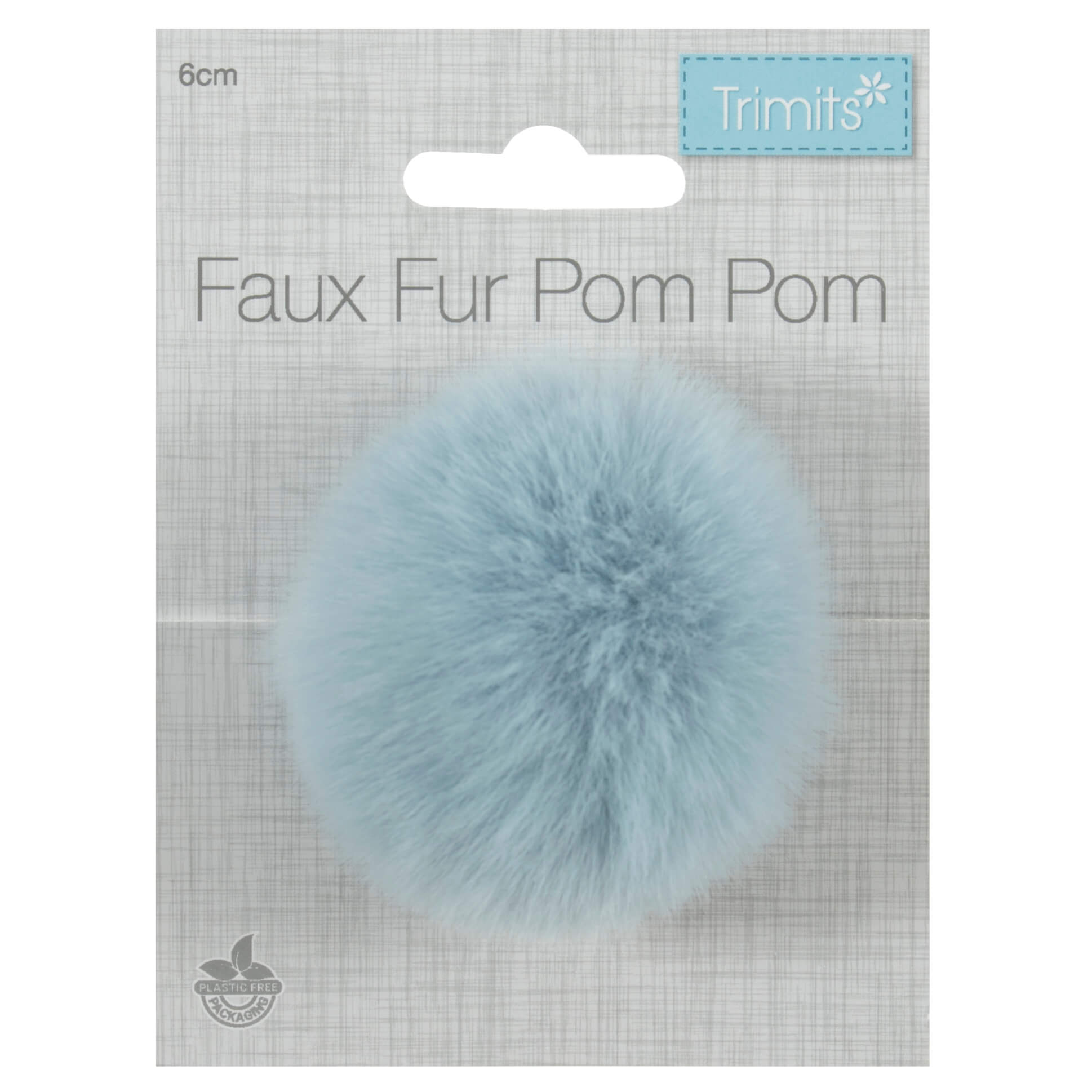 Faux Fur Light Blue Pom Pom: Medium image 1