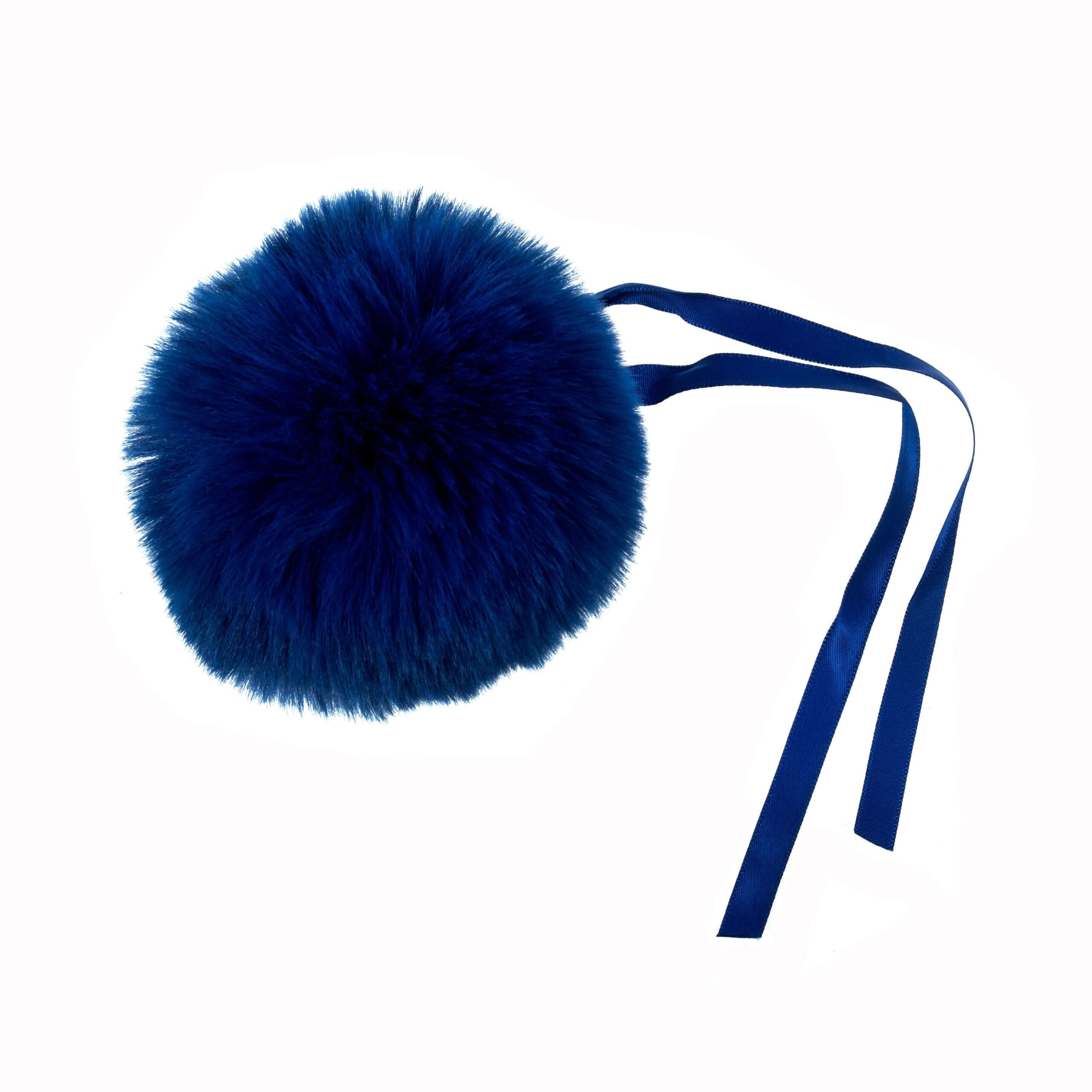 Faux Fur Blue Pom Pom: Large image 0