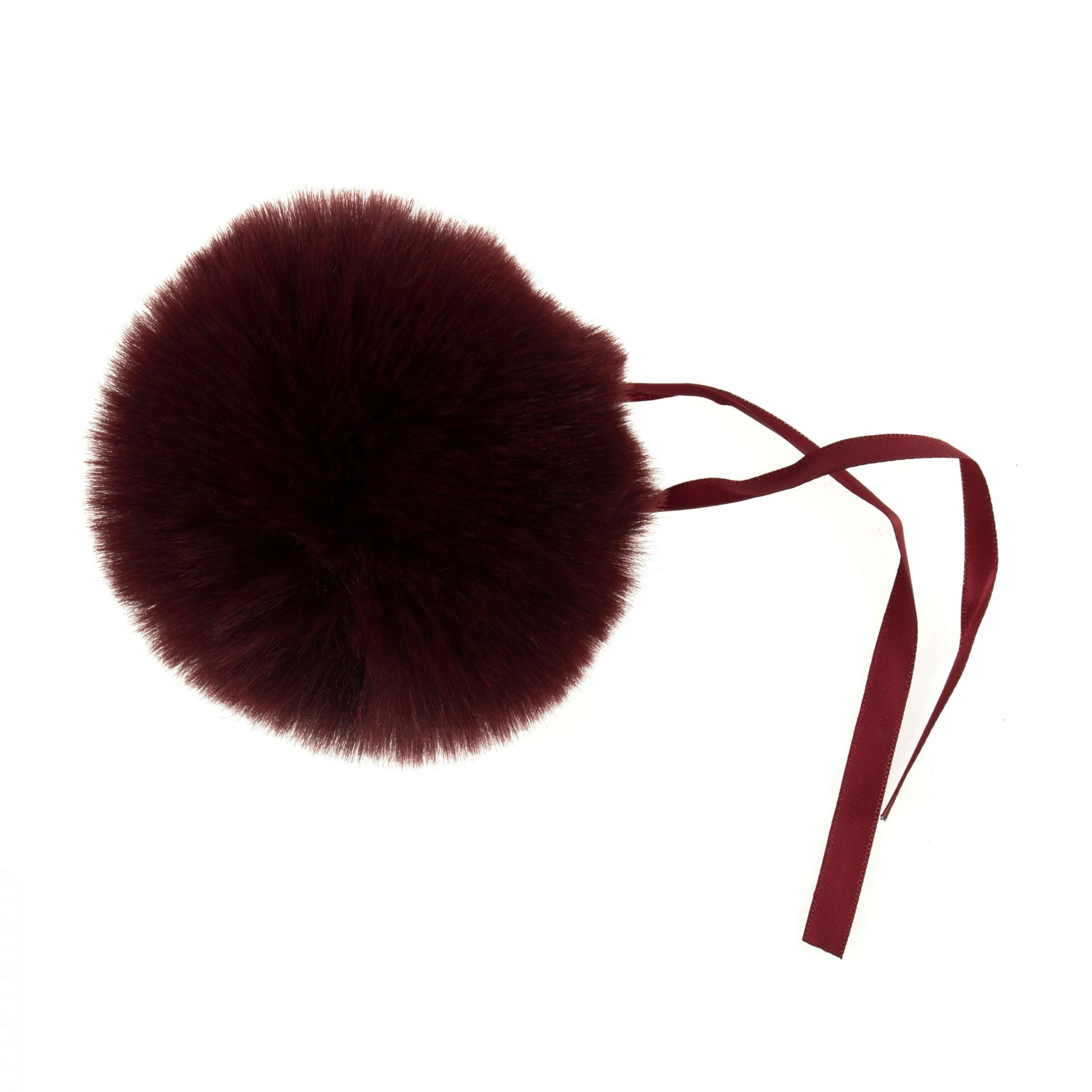 Faux Fur Burgundy Pom Pom: Large image 0