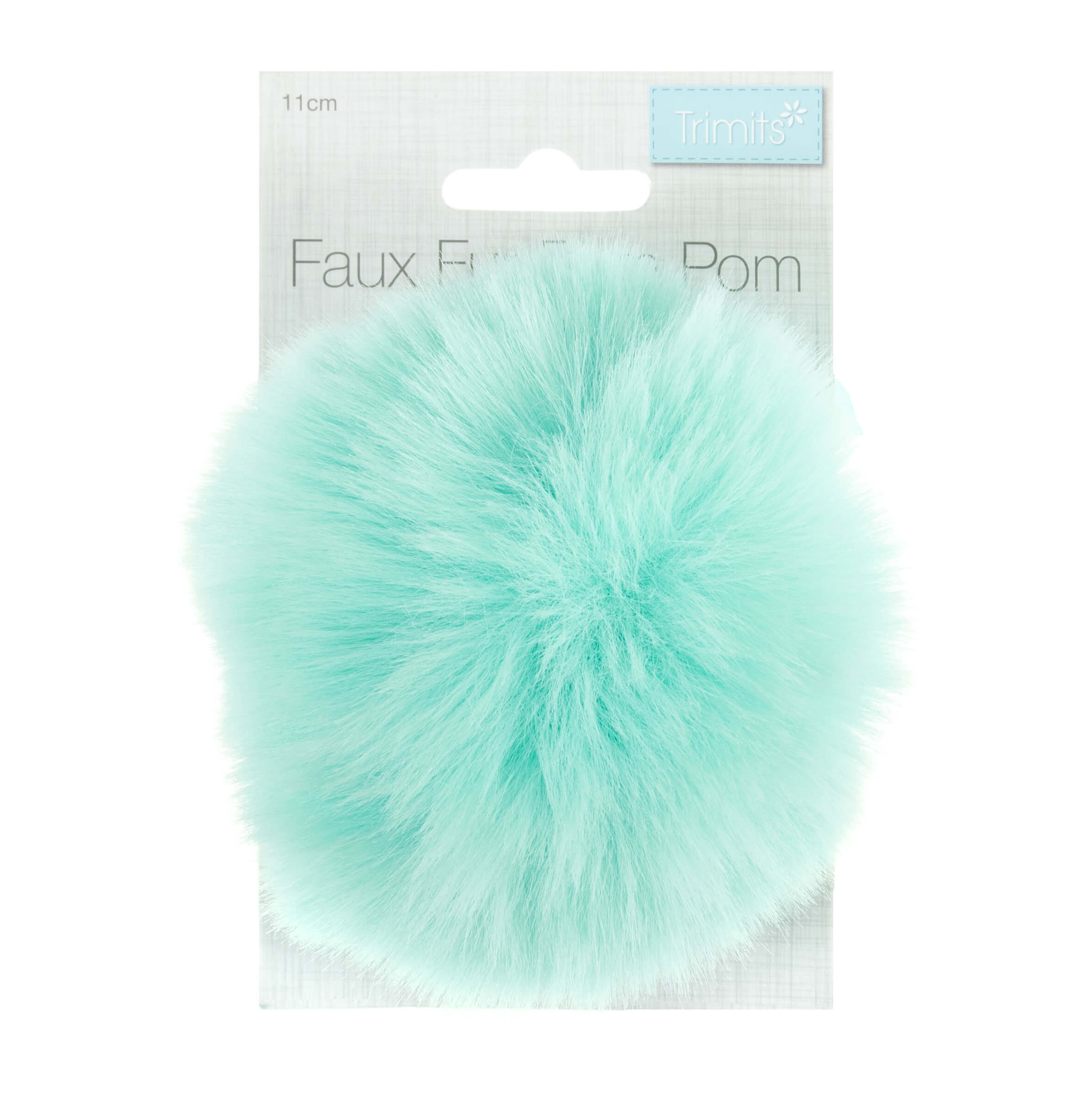 Faux Fur Turquoise Pom Pom: Large image 1