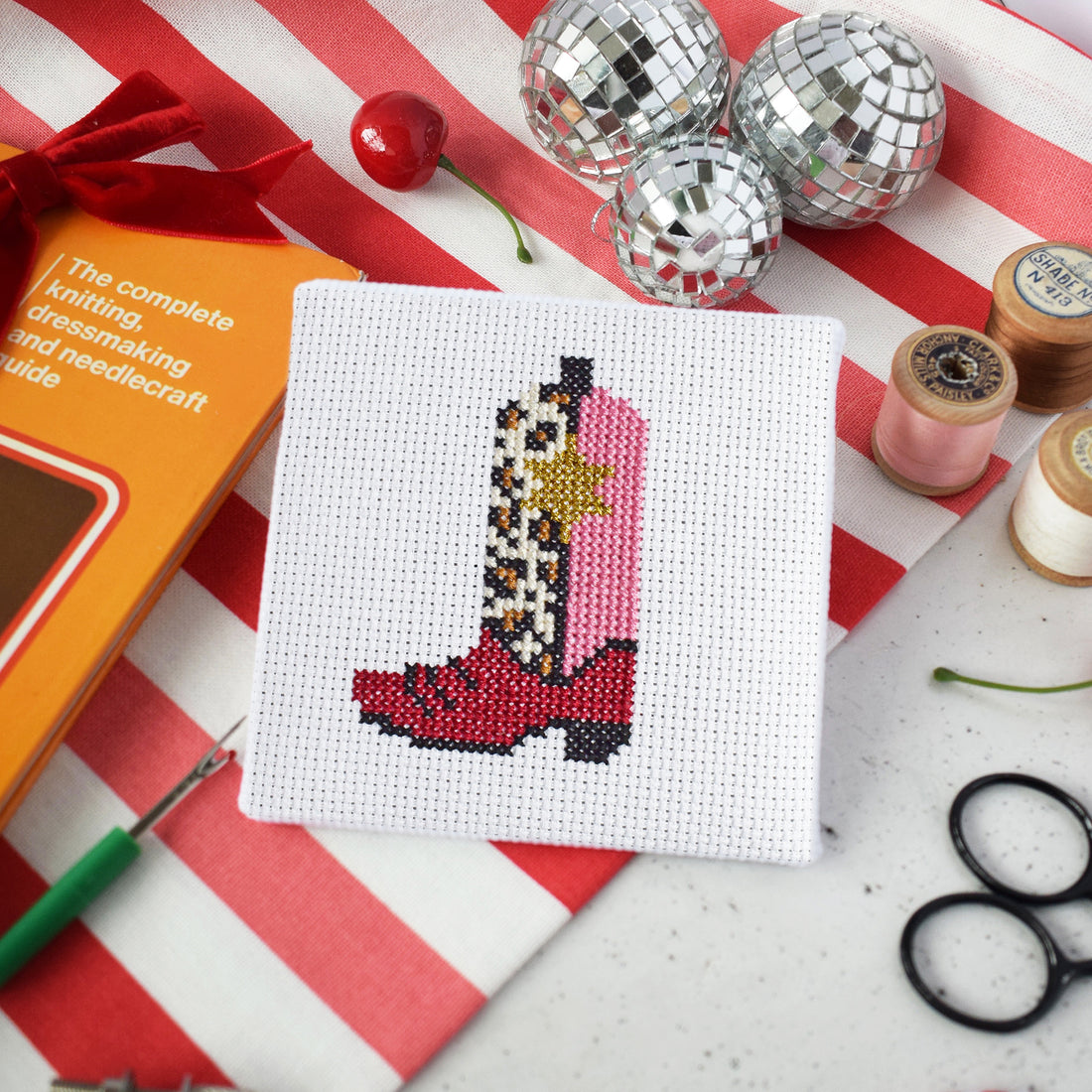 The Make Arcade 'Cowgirl Boot' Mini Cross Stitch Kit at Bibelot, Leek