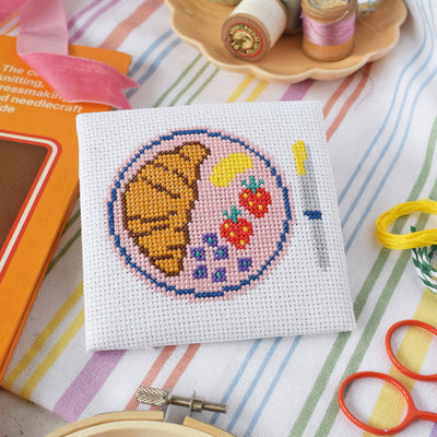 The Make Arcade 'Croissant' Mini Cross Stitch Kit at Bibelot, Leek