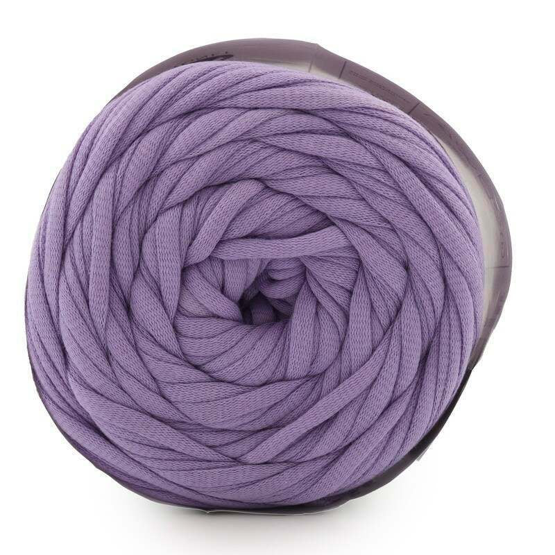 Purple yarn ball on a white background