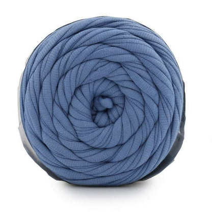 Blue yarn ball on a white background