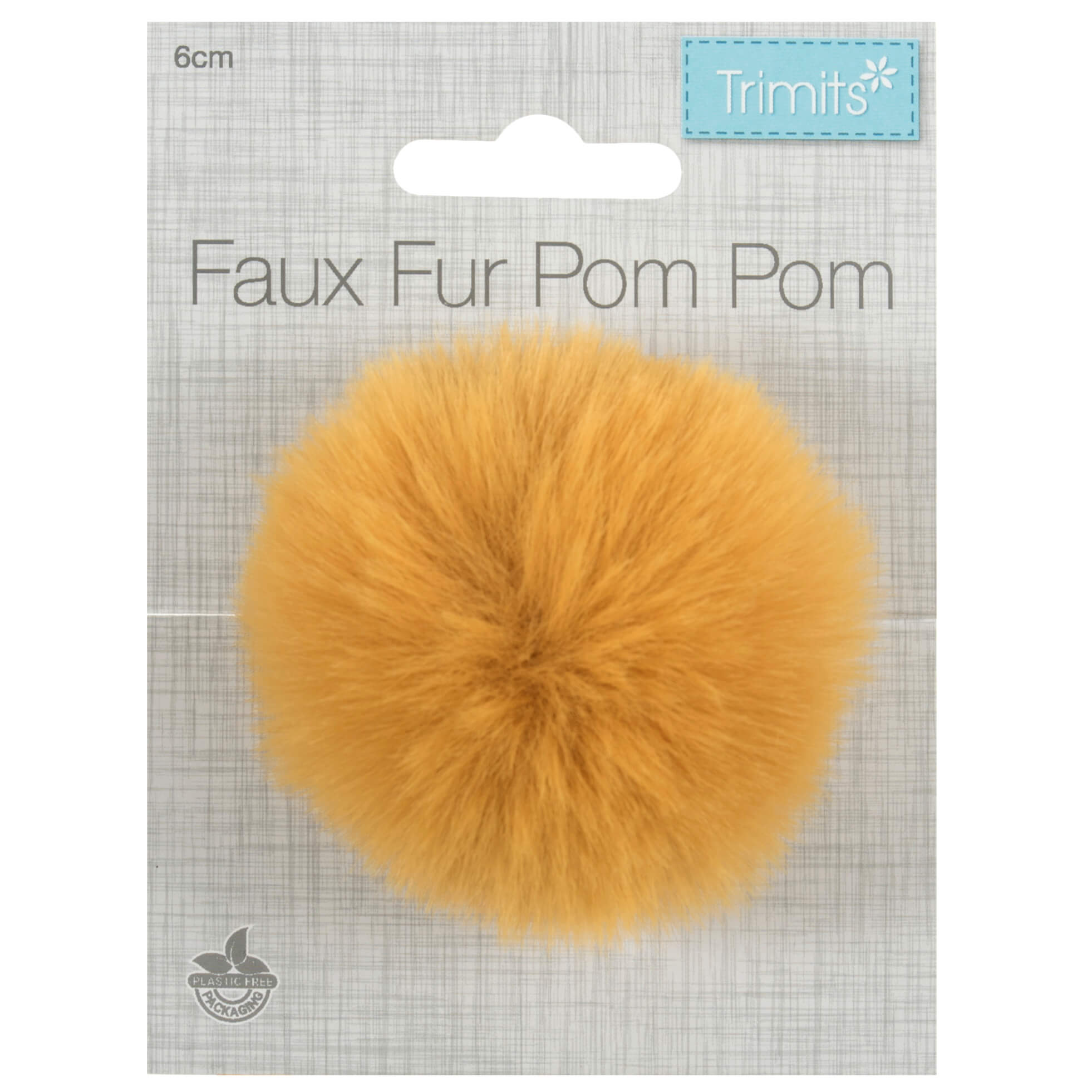 Faux Fur Mustard Pom Pom: Medium image 1