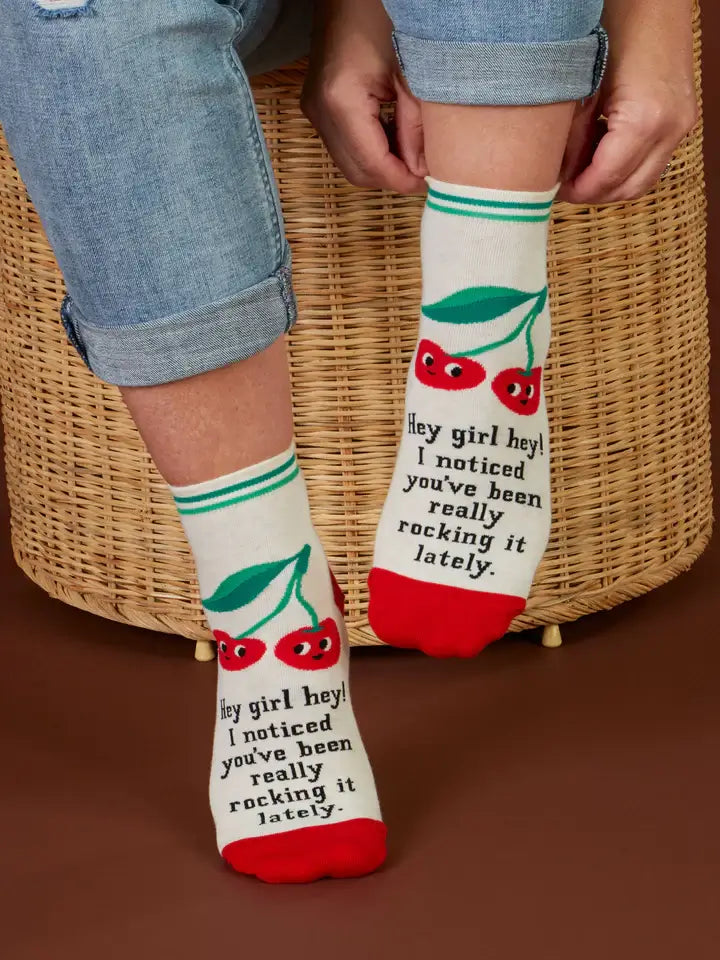 Blue Q 'Hey Girl, Rocking It Lately' Women's Ankle Socks image 1