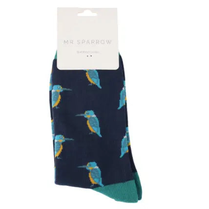 Mr Sparrow Kingfishers Socks: Navy image 0