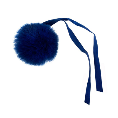 Faux Fur Blue Pom Pom: Medium image 0