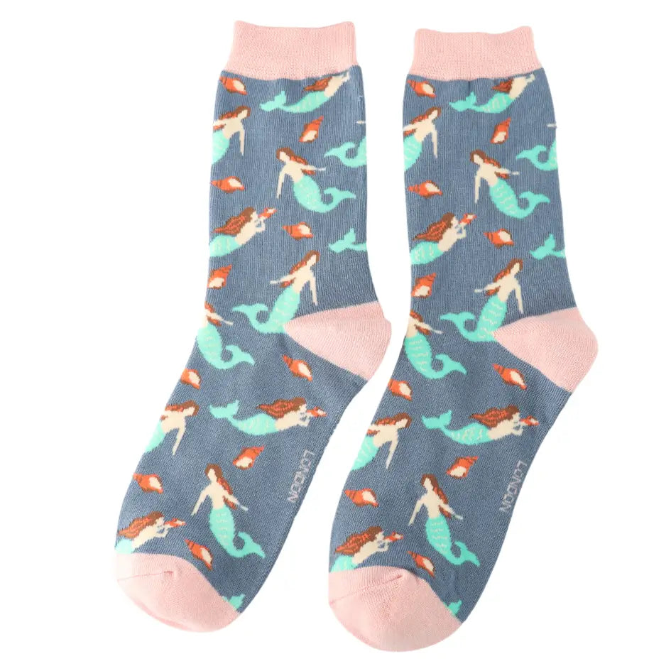 Miss Sparrow Mermaids Socks: Denim image 1