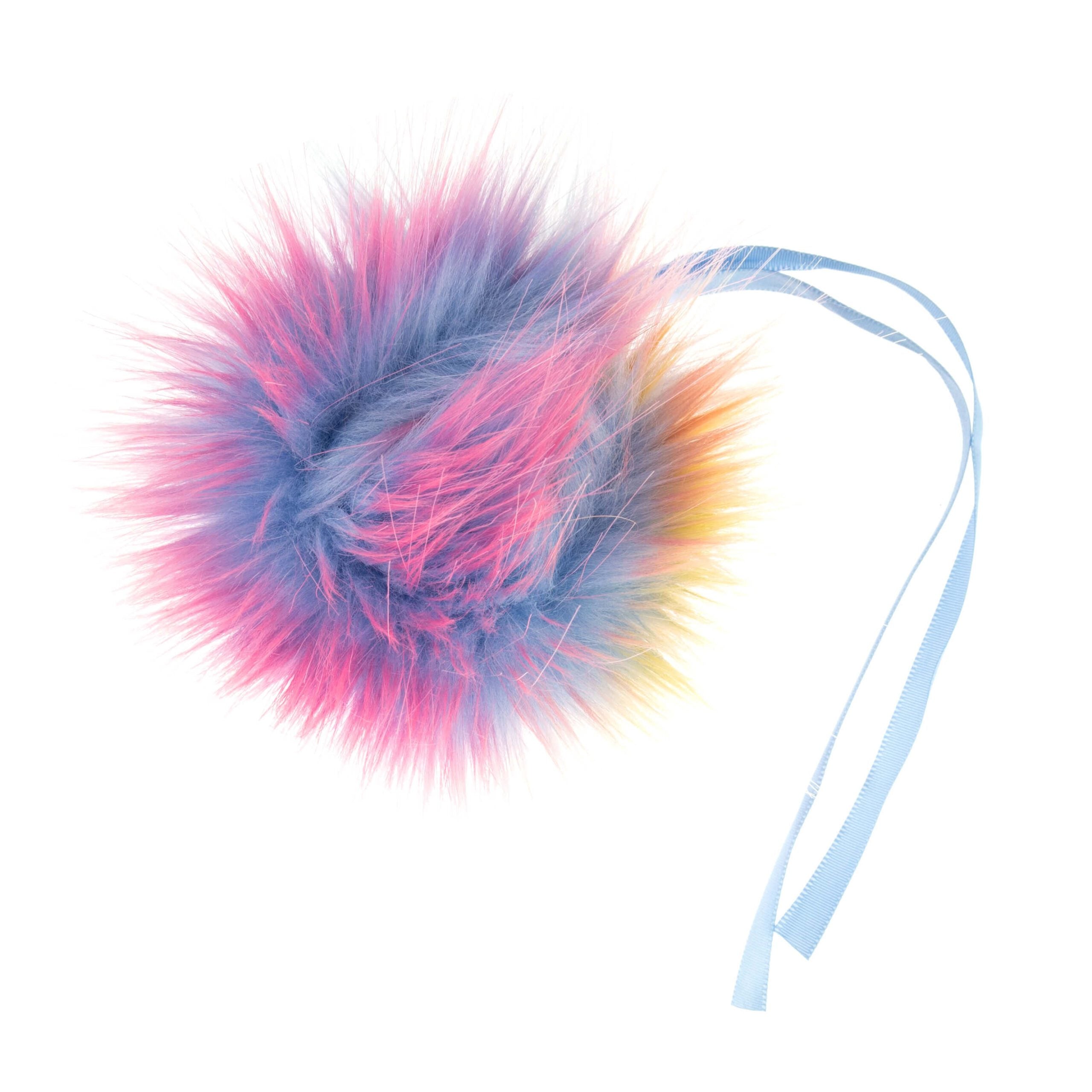 Faux Fur Rainbow Pom Pom: Large image 0
