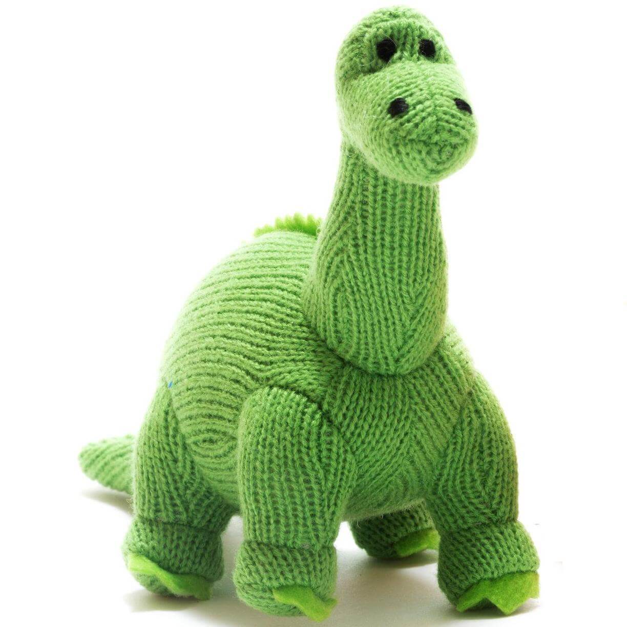 Best Years Small Green Knitted Diplodocus Rattle image 0