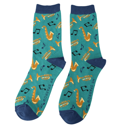 Mr Sparrow Brass Band Socks: Teal image 1