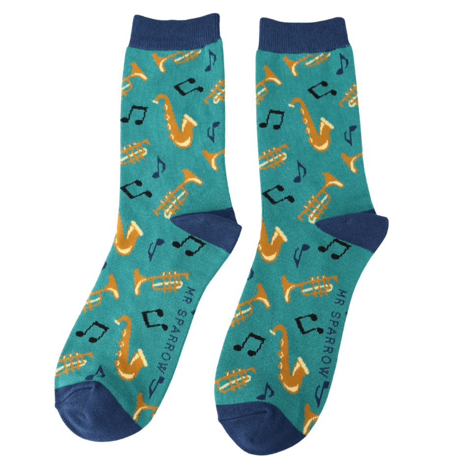 Mr Sparrow Brass Band Socks: Teal image 1