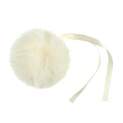 Faux Fur Cream Pom Pom: Large image 0