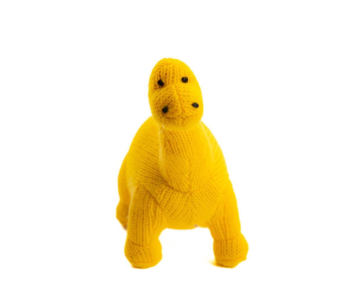 Best Years Knitted Diplodocus Rattle: Yellow image 0