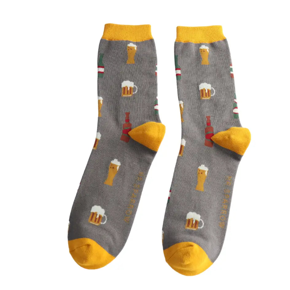 Mr Sparrow Here’s to Beer Socks: Grey image 1