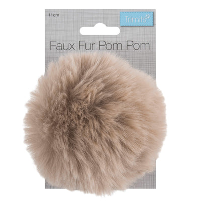 Faux Fur Natural Pom Pom: Large image 1