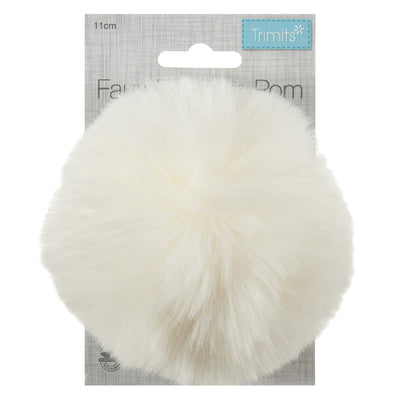 Faux Fur Cream Pom Pom: Large image 1