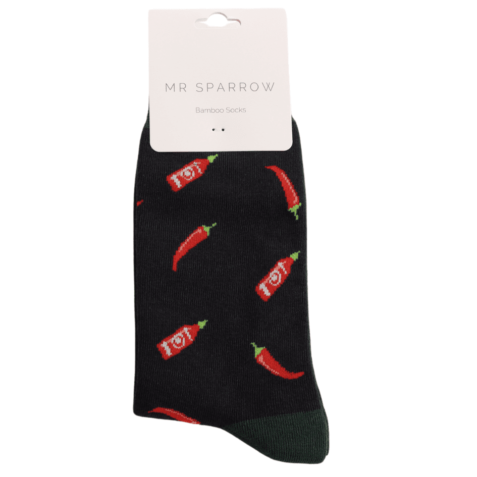 Mr Sparrow Something Spicy Socks: Black image 1