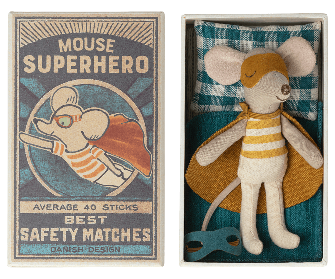 Maileg Super Hero Mouse, Little Brother in Matchbox image 2