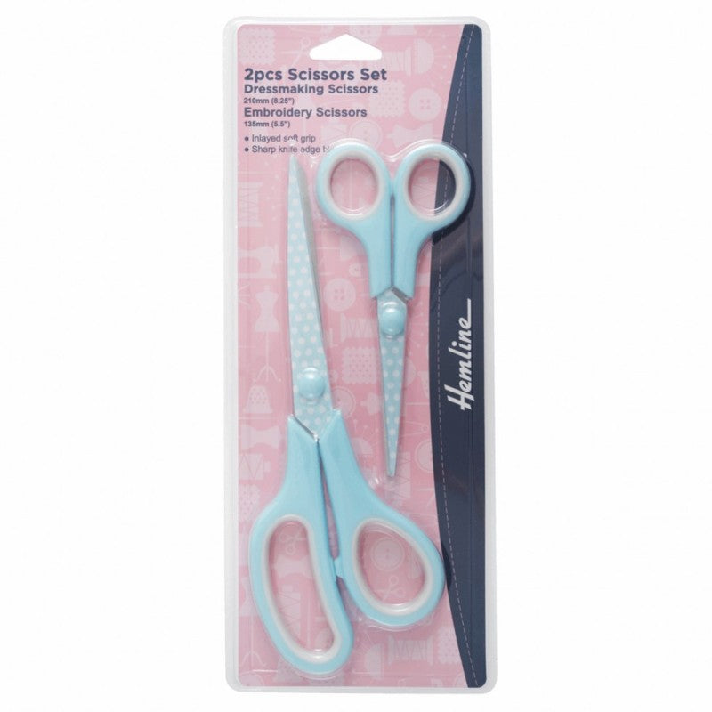 Scissors Set Polka Dot Blue Two Pack