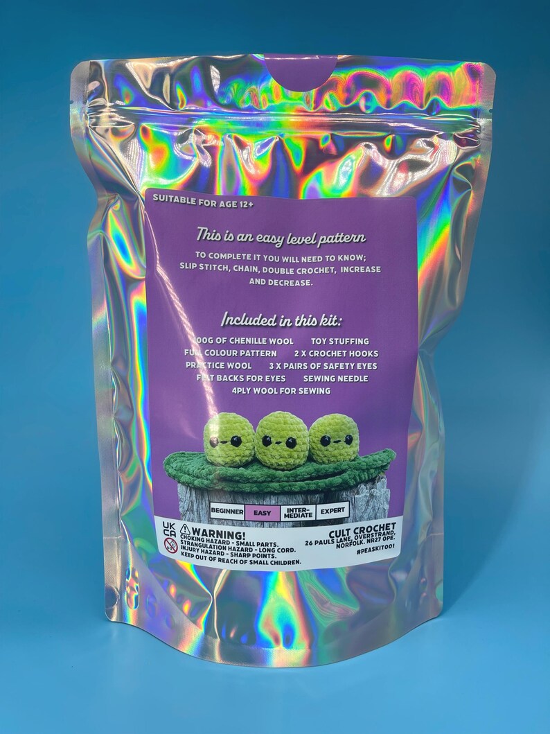 Cult Crochet Peas in a Pod Crochet Kit – Amigurumi Chenille Craft Kit at Bibelot Leek UK Stockist