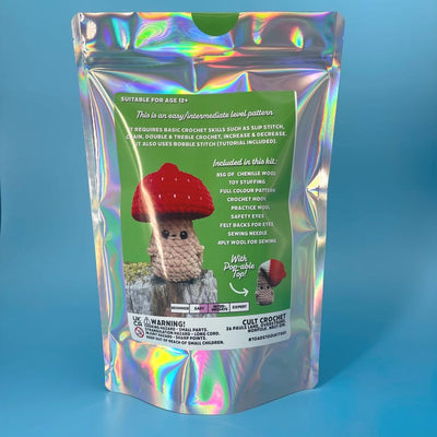 Cult Crochet Toadstool Crochet Kit – Amigurumi Chenille Craft Kit at Bibelot Leek UK Stockist