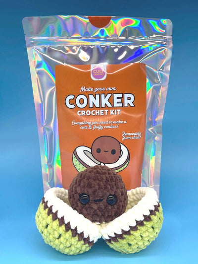 Cult Crochet Conker Crochet Kit – Amigurumi Chenille Craft Kit at Bibelot Leek UK Stockist