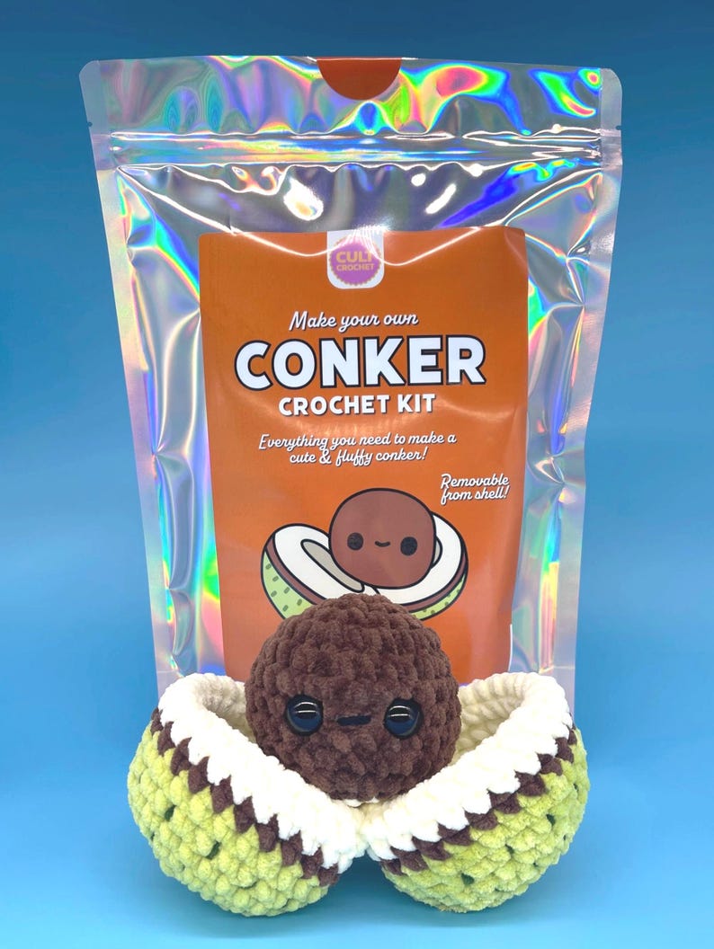 Cult Crochet Conker Crochet Kit – Amigurumi Chenille Craft Kit at Bibelot Leek UK Stockist