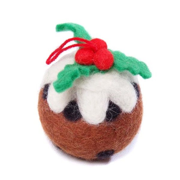 Amica Felt fair trade Medium Christmas Pudding Decoration