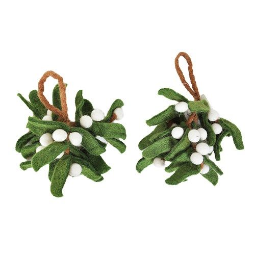 Amica Felt fair trade Christmas Mistletoe Sprig Decoration 