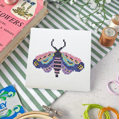 The Make Arcade 'Moth' Mini Cross Stitch Kit at Bibelot, Leek