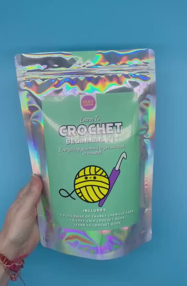 Cult Crochet Learn To Crochet Kit | Chunky Chenille Yarn | Beginner Kit at Bibelot Leek, UK Stockist
