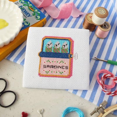 The Make Arcade 'Sardines' Mini Cross Stitch Kit at Bibelot, Leek