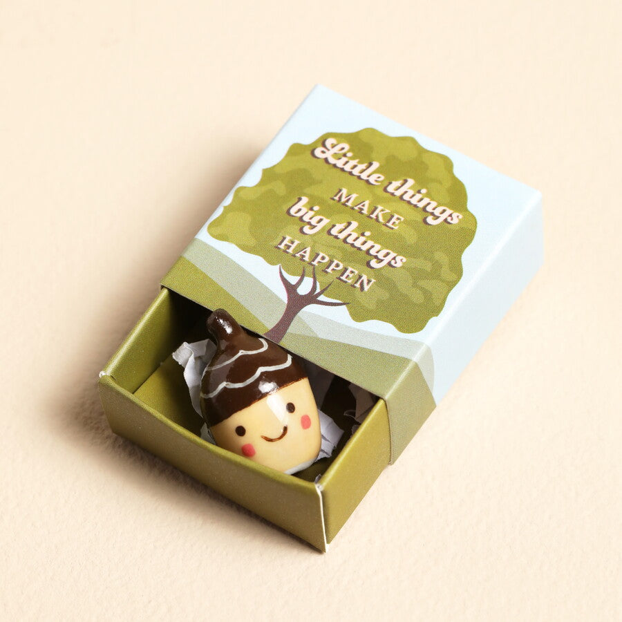 Lisa Angel Tiny Matchbox Ceramic Acorn Token at Bibelot Leek UK Stockist